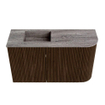Mondiaz JOYA-DLUX 71.6cm toiletmeubel - ronding rechts kleur Walnut - Wastafel FAYE positie Links Zonder kraangat kleur Oza. SW1424585