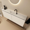 MONDIAZ TURE-DLUX Meuble de WC 120 cm Talc. Lavabo EDEN Opalo position milieu. Avec 1 trou de robinet. SW1104139