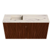 Mondiaz JOYA-DLUX 80cm meuble de salle de bains - couleur Ruby - Vasque FAYE position Gauche 1 trou de robinet couleur Nata. SW1425431