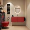 MONDIAZ TURE-DLUX Meuble toilette - 120cm - Fire - EDEN - vasque Lava - position centrale - sans trou de robinet SW1103799