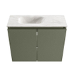 MONDIAZ TURE-DLUX Meuble toilette - 60cm - Army - EDEN - vasque Ostra - position gauche - sans trou de robinet SW1104703