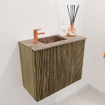 Mondiaz JOYA-DLUX 50cm meuble de salle de bains - couleur Dusk - Vasque FAYE position Gauche 1 trou de robinet couleur Arena. SW1425735