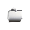 FugaFlow Eccelente Ensemble d’accessoires WC - porte-rouleau avec couvercle - brosse WC - crochet à serviette - inox brossé PVD (inox) SW1450796