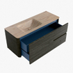 Mondiaz CIRO-DLUX Ensemble de meubles de salle de bains - 120x45x50cm - Lavabo en solid surface Saba - 1 vasque à gauche - 1 trou de robinet - 2 tiroirs - Shadow SW1533835