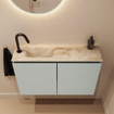 MONDIAZ TURE-DLUX 80cm toiletmeubel Greey. EDEN wastafel Frappe positie links. Met 1 kraangat. SW1102793