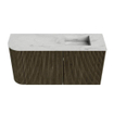 Mondiaz JOYA-DLUX Meuble de salle de bains - 81,6cm - arrondi gauche couleur Shadow - Vasque FAYE position Droite 1 trou de robinet couleur Opalo. SW1422921