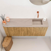 Mondiaz JOYA-DLUX 101.6cm toiletmeubel - ronding links kleur Oak - Wastafel FAYE positie Rechts Zonder kraangat kleur Saba. SW1424213