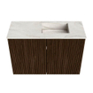 Mondiaz JOYA-DLUX 60cm toiletmeubel - kleur Walnut - Wastafel FAYE positie Rechts 1 kraangat kleur Ostra. SW1422598