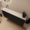 MONDIAZ TURE-DLUX Meuble toilette - 120cm - Urban - EDEN - vasque Ostra - position gauche - sans trou de robinet SW1104675