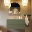 Mondiaz VICA-DLUX ensemble de meuble de salle de bain - 100cm - meuble sous-vasque armée - 2 tiroirs - lavabo encastré nuage gauche - 1 trou de robinet - version haute de 60cm - ostra SW1087027