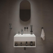 Ideavit SolidBliss Wastafel 60x40x28cm 0 kraangaten Solid surface mat wit SW450869