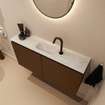 MONDIAZ TURE-DLUX Meuble WC 100 cm Rust. EDEN lavabo Opalo position milieu. Avec 1 trou de robinet. SW1104529