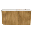 Mondiaz JOYA-DLUX 81.6cm toiletmeubel - ronding links kleur Oak - Wastafel FAYE positie Rechts Zonder kraangat kleur Frappe. SW1421943