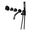 BRAUER Black Edition Badkraan Inbouw - douchegarnituur - 20cm uitloop - inclusief inbouwdeel - 3 gladde knoppen - handdouche staaf 1 stand - mat zwart SW238178