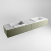 ENSEMBLE DE MEUBLE DE SALLE DE BAIN MONDIAZ ERIN - 200 cm - Armée - 2 tiroirs - 2 lavabos - 0 trous de robinet - Talc SW696661