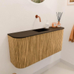 Mondiaz JOYA Meuble de salle de bains 93,2cm - arrondis gauche et droite couleur Oak - Vasque FAYE position Milieu Sans trou de robinet couleur Urban SW1421222