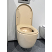 FugaFlow Eccelente Pietra Swirl Ensemble WC suspendu - 36,5x53,0cm - chasse profonde - sans rebord - abattant slim à fermeture douce - beige SW1469376