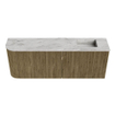 Mondiaz JOYA-DLUX Meuble de salle de bains - 111,6cm - arrondi gauche couleur Dusk - Vasque FAYE position Droite Sans trou de robinet couleur Glace. SW1423181