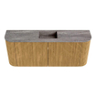 Mondiaz JOYA-DLUX 103.2cm toiletmeubel - ronding links en rechts kleur Oak - Wastafel FAYE positie Midden Zonder kraangat kleur Oza. SW1424131