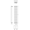 Plieger Trento radiateur design vertical avec raccordement central 1800x350mm 814W blanc (RAL9016) SW105319