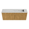 Mondiaz JOYA-DLUX 100cm toiletmeubel - kleur Oak - Wastafel FAYE positie Rechts Zonder kraangat kleur Opalo. SW1422141