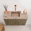 Mondiaz JOYA-DLUX 60cm toiletmeubel - kleur Dusk - Wastafel FAYE positie Midden Zonder kraangat kleur Arena. SW1425728