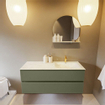 Mondiaz VICA-DLUX Ensemble de meuble de salle de bain - 120cm - meuble sous-vasque armée - 2 tiroirs - lavabo encastré nuage droite - 1 trou de robinet - version haute 60cm - opalo SW1086450