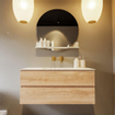 MONDIAZ VICA-DLUX Ensemble meuble de salle de bains - 110cm - sous-meuble chêne lavé - 2 tiroirs - lavabo encastré cloud central - sans trous de robinet - version hauteur 60cm - opalo SW1088416