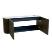 Mondiaz JOYA 101.6cm meuble de salle de bains - arrondi gauche couleur Shadow - Vasque FAYE position Droite Sans trou de robinet couleur Talc. SW1421449