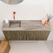 Mondiaz JOYA-DLUX 90cm meuble de salle de bains - couleur Dusk - Vasque FAYE position Gauche Sans trou de robinet couleur Oza. SW1425986