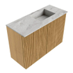 Mondiaz JOYA-DLUX 60cm meuble de salle de bains - couleur Oak - Vasque FAYE position Droite 1 trou de robinet couleur Glace. SW1421967