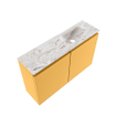 MONDIAZ TURE-DLUX Meuble toilette - 80cm - Ocher - EDEN - vasque Glace - position droite - 1 trou de robinet SW1103391