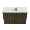 Mondiaz JOYA 60cm meuble de salle de bains WC - couleur Shadow - Vasque FAYE position Gauche Sans trou de robinet couleur Talc. SW1421401