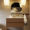 Mondiaz VICA-DLUX Ensemble meuble de salle de bains - 100cm - rustique - 2 tiroirs - Lavabo encastré CLOUD - à droite - sans trou de robinet - couleur Frappe - Version XL 60cm de haut SW1189196