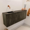 Mondiaz JOYA-DLUX 111.6cm toiletmeubel - ronding rechts kleur Shadow - Wastafel FAYE positie Links Zonder kraangat kleur Lava. SW1422879