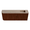 Mondiaz JOYA-DLUX Meuble de salle de bains 111.6cm - arrondi gauche couleur Ruby - Vasque FAYE position Droite 1 trou de robinet couleur Saba. SW1425634