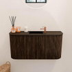Mondiaz JOYA 83.2cm toiletmeubel - ronding links en rechts kleur Walnut - Wastafel FAYE positie Midden 1 kraangat kleur Urban. SW1421364