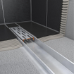 Easy Drain Compact caniveau de douche plaque simple avec sortie latérale 6x60cm 50mm inox 2301328