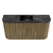 Mondiaz JOYA-DLUX Meuble de salle de bains 83.2cm - arrondi gauche et droite couleur Dusk - Vasque FAYE position Milieu Sans trou de robinet couleur Lava SW1423265