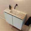 MONDIAZ TURE-DLUX Meuble toilette - 60cm - Greey - EDEN - vasque Frappe - position centrale - sans trou de robinet SW1102786