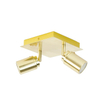 QAZQA Ducha plafonnier de salle de bains - 17x17cm - 2 spots - IP44 - carré - laiton (or) SW1187237