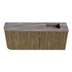 Mondiaz JOYA-DLUX 101.6cm meuble de toilette - arrondi gauche couleur Dusk - Vasque FAYE position Droite 1 trou de robinet couleur Oza. SW1426013