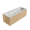 MONDIAZ KURVE-DLUX 120cm Meuble salle de bain - couleur Oak - 1 tiroir - vasque BIG LARGE centre - 2 trous de robinet - couleur Glace SW1137942