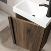 Saniclass Chaci Fonteinkastset - 40x55cm - 1 deur - mineraalmarmer fonteinwastafel - noten SW1574581