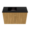 Mondiaz JOYA 60cm toiletmeubel - kleur Oak - Wastafel FAYE positie Links Zonder kraangat kleur Urban. SW1426190