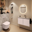MONDIAZ TURE-DLUX Meuble toilette - 80cm - Rosee - EDEN - vasque Glace - position centrale - 1 trou de robinet SW1103458