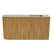 Mondiaz JOYA-DLUX 81.6cm meuble de toilette - arrondi gauche couleur Chêne - Vasque FAYE position Droite Sans trou de robinet couleur Saba SW1424207