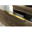 Thebalux type meuble 140x45x50cm poignée en applique laiton 2 tiroirs soft-close poignée standard mdf/chipboard sequoia SW769401