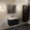 Mondiaz AIVY Ensemble de meuble - 80x45x50cm - 0 trous de robinet - 1 vasque talc Solid surface - Centre - 2 tiroirs - sans miroir - MDF Urban SW892358