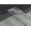 Easy Drain Aqua Plus Quattro siphon de sol avec finition en acier inoxydable avec grille en acier inoxydable et sortie latérale 15x15cm profondeur d’installation 73 106mm garde d’eau 50 à 25mm 2302712